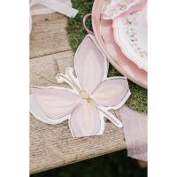 SERVIETTES FAIRY WORLD PAPIER ROSE PASTEL ET LILAS PAPILLON X10