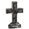 CROIX DE PIERRE TOMBALE RIP POLYSTYRENE NOIR VIEILLI 57X37X9CM