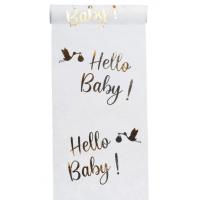 CHEMIN DE TABLE ELEGANCE HELLO BABY OR 28CMX5M