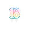 BOUGIE AGE 18 ANS MULTICOLORE 7,5CM
