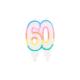 BOUGIE AGE 60 ANS MULTICOLORE 7,5CM