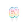BOUGIE AGE 60 ANS MULTICOLORE 7,5CM