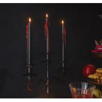BOUGIES FLAMBEAU NOIRES ENSANGLANTEES CIRE COULANTE ROUGE 25CMX2