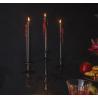 BOUGIES FLAMBEAU NOIRES ENSANGLANTEES CIRE COULANTE ROUGE 25CMX2