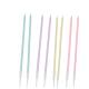 BOUGIES GEANTES BLEU/LILAS/JAUNE/ROSE 15CM X8