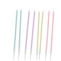 BOUGIES GEANTES BLEU/LILAS/JAUNE/ROSE 15CM X8