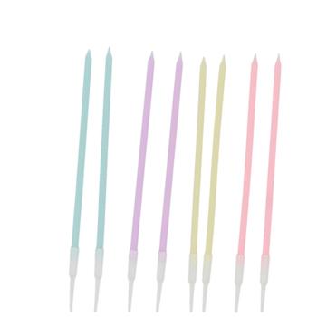 BOUGIES GEANTES BLEU/LILAS/JAUNE/ROSE 15CM X8