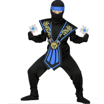 COSTUME NINJA BLEU AVEC ARMES T.11-13 ANS
