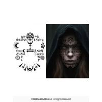 TATOUAGE VISAGE SATANIQUE 30X13CM