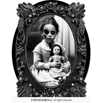 AUTOCOLLANT CADRE PETITE FILLE 30X23CM