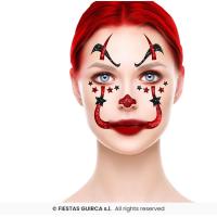 STICKER CLOWN GLITTER FACE 