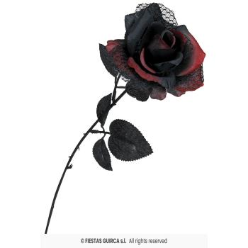 ROSE ROUGE ET NOIRE 40CM