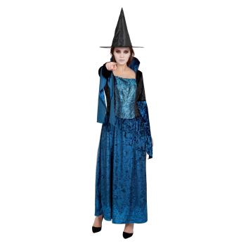 COSTUME SORCIERE ELEGANTE NOIR ET BLEU T.L/XL