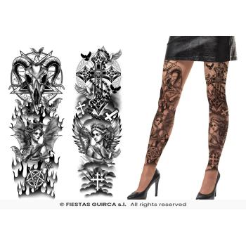 COLLANTS TATOUAGES SATANIQUES GOTHIQUES T.U