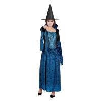 COSTUME SORCIERE ELEGANTE NOIR ET BLEU T.S/M