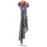 SERRE TETE FLEURS VIOLET/ORANGE + VOILETTE