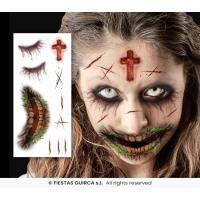 TATOUAGE VISAGE EXORCISTE 30X13CM