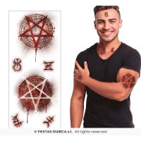 TATOUAGE SATANIQUE ENSANGLANTE 30X13CM