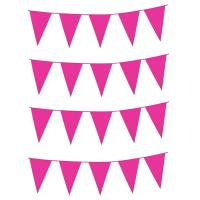 GUIRLANDE 20 FANIONS 20X30CM ROSE FONCE 10M