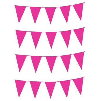 GUIRLANDE 20 FANIONS 20X30CM ROSE FONCE 10M