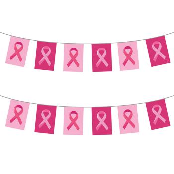 GUIRLANDE FANIONS RUBAN OCTOBRE ROSE (20x30cm) 10M