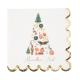 SERVIETTES MERVEILLEUX NOEL GOURMAND ROUGE, VERT ET OR 32X32XM X16
