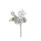 BRANCHE FEUILLAGES BAIES ET FLEURS POINSETTIA ARGENT 13,5CM