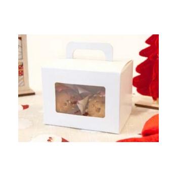 BOITE A GATEAU/MACARON AVEC ANSE 10,5X7,5X7,7CM  X3