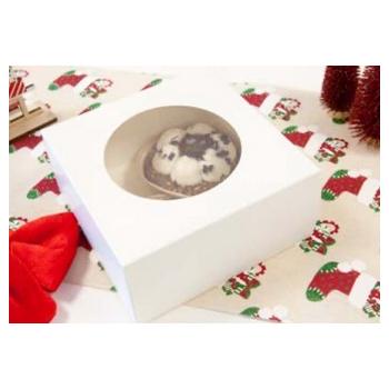 BOITE A GATEAU AVEC FENETRE 16X16X7CM  X2