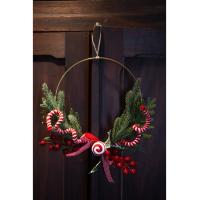 COURONNE METAL BRANCHAGE BAIES/CANDY 30X5CM