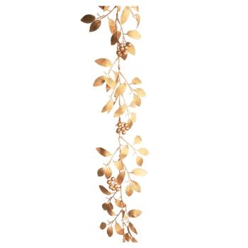 GUIRLANDE FEUILLES LAURIER OR/BAIES/ 150X20CM