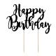 CAKE TOPPER HAPPY BIRTHDAY NOIR 22.5CM