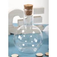 FIOLE BOULE EN VERRE AVEC BOUCHON LIEGE (convient alimentaire) 