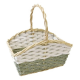 PANIER RECTANGLE EUCALYPTUS ET BLANC 15X14X23CM
