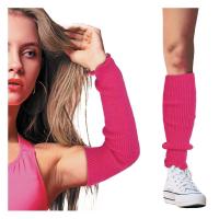 MANCHETTES/GUETRES ROSE FLUO X2