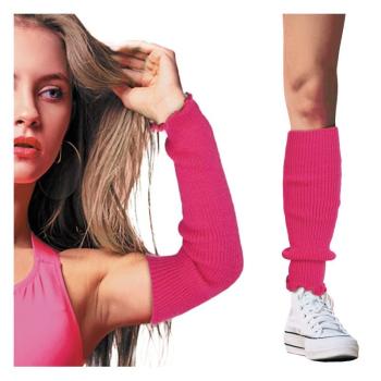 MANCHETTES/GUETRES ROSE FLUO X2
