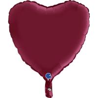 BALLON ALU COEUR CERISE SATIN 18"46CM
