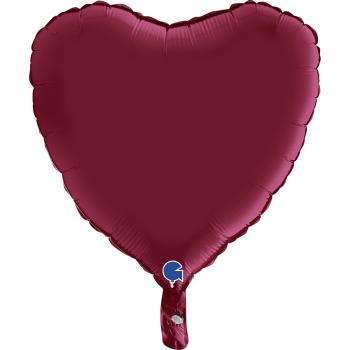 BALLON ALU COEUR CERISE SATIN 18"46CM