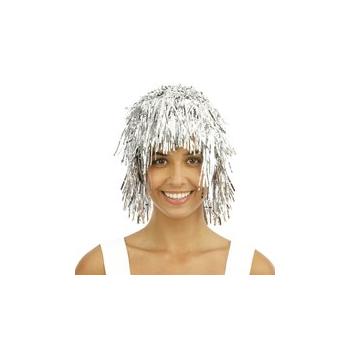 PERRUQUE DISCO METALLIQUE ARGENT