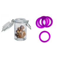 Petit bocal verre 6.5CL violet x12