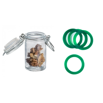 Petit bocal verre 6.5CL vert foncé x12