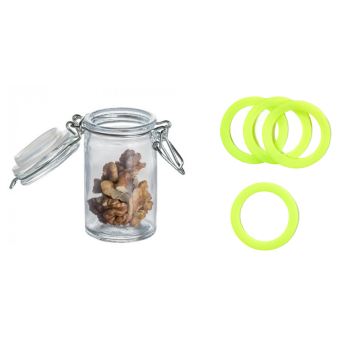 Petit bocal verre 6.5CL vert fluo x12