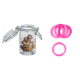 Petit bocal verre 6.5CL rose x12