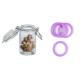 Petit bocal verre 6.5CL parme x12