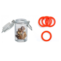 Petit bocal verre 6.5CL orange x12