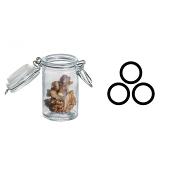Petit bocal verre 6.5CL noir x12