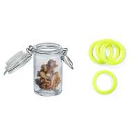 Petit bocal verre 6.5CL jaune x12