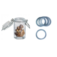 Petit bocal verre 6.5CL joint gris x12