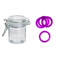 Mini bocal verre 4.5CL joint violet x12
