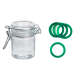 Mini bocal verre 4.5CL joint vert foncé x12
